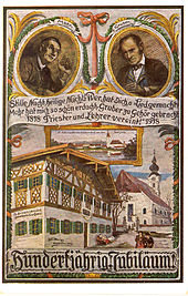 Post card celebrating the 100th anniversary of the writing of Silent Night (stille Nacht)