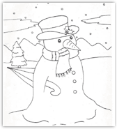 colouring a Snowman